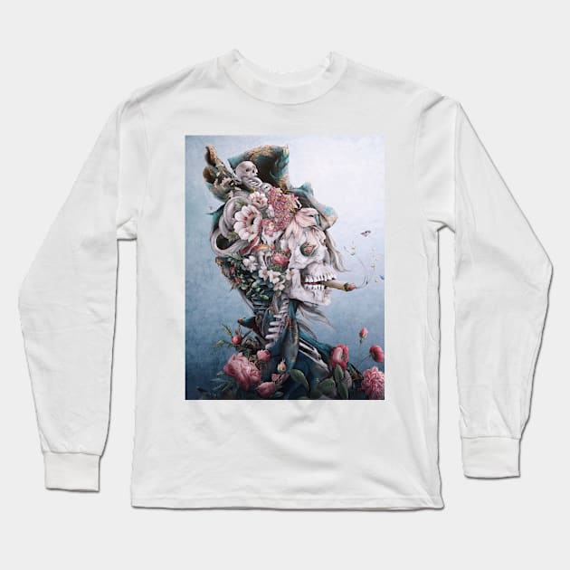 Floral Skull II Long Sleeve T-Shirt by rizapeker